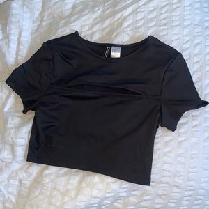 H&M black cutout top